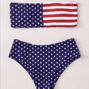 SHEIN bikini set red white and blue